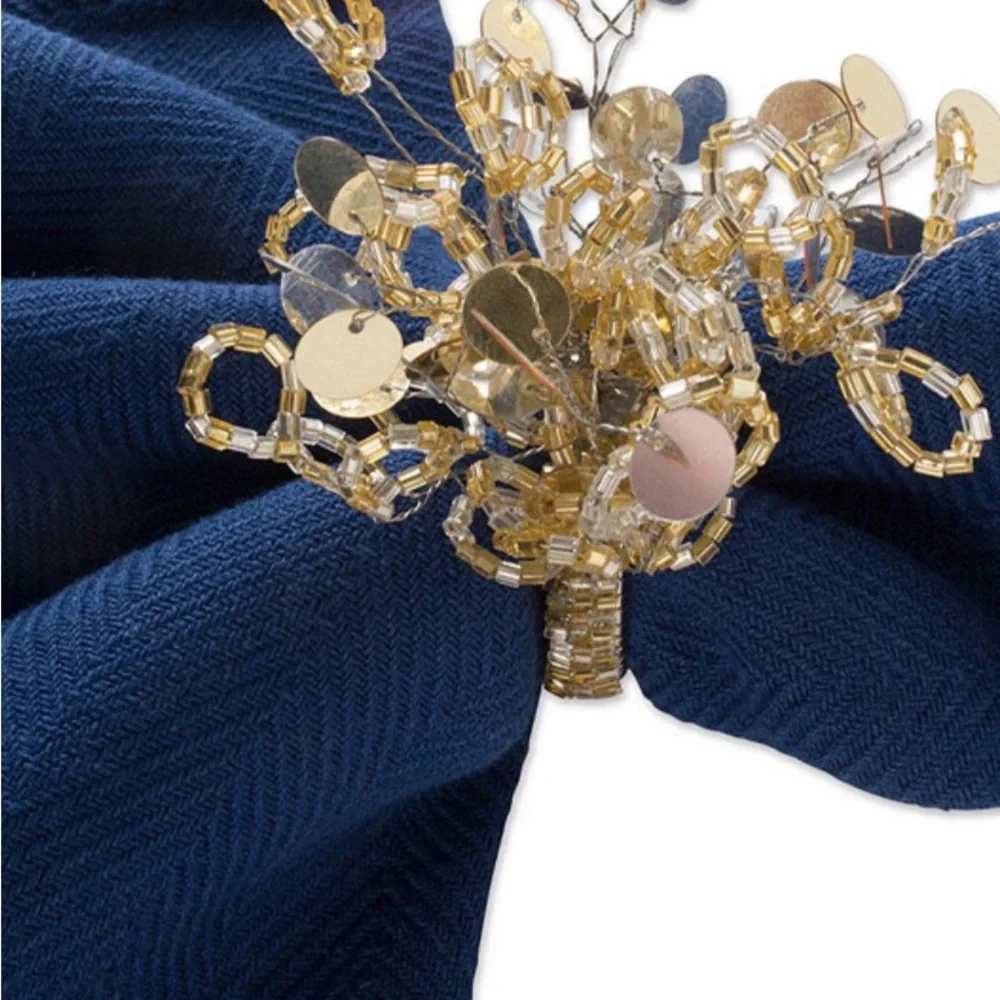 Set of five sparkle napkin rings. New!